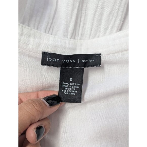 Joan Vass Gauze Midi Dress Tiered Cottage Resort Minimalist Relaxed Fit Size S - Picture 8 of 14